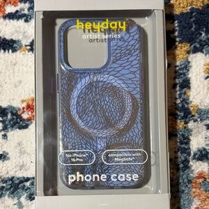 Heyday Artist Series Blue and Brown Phone Case for iPhone 16 Pro